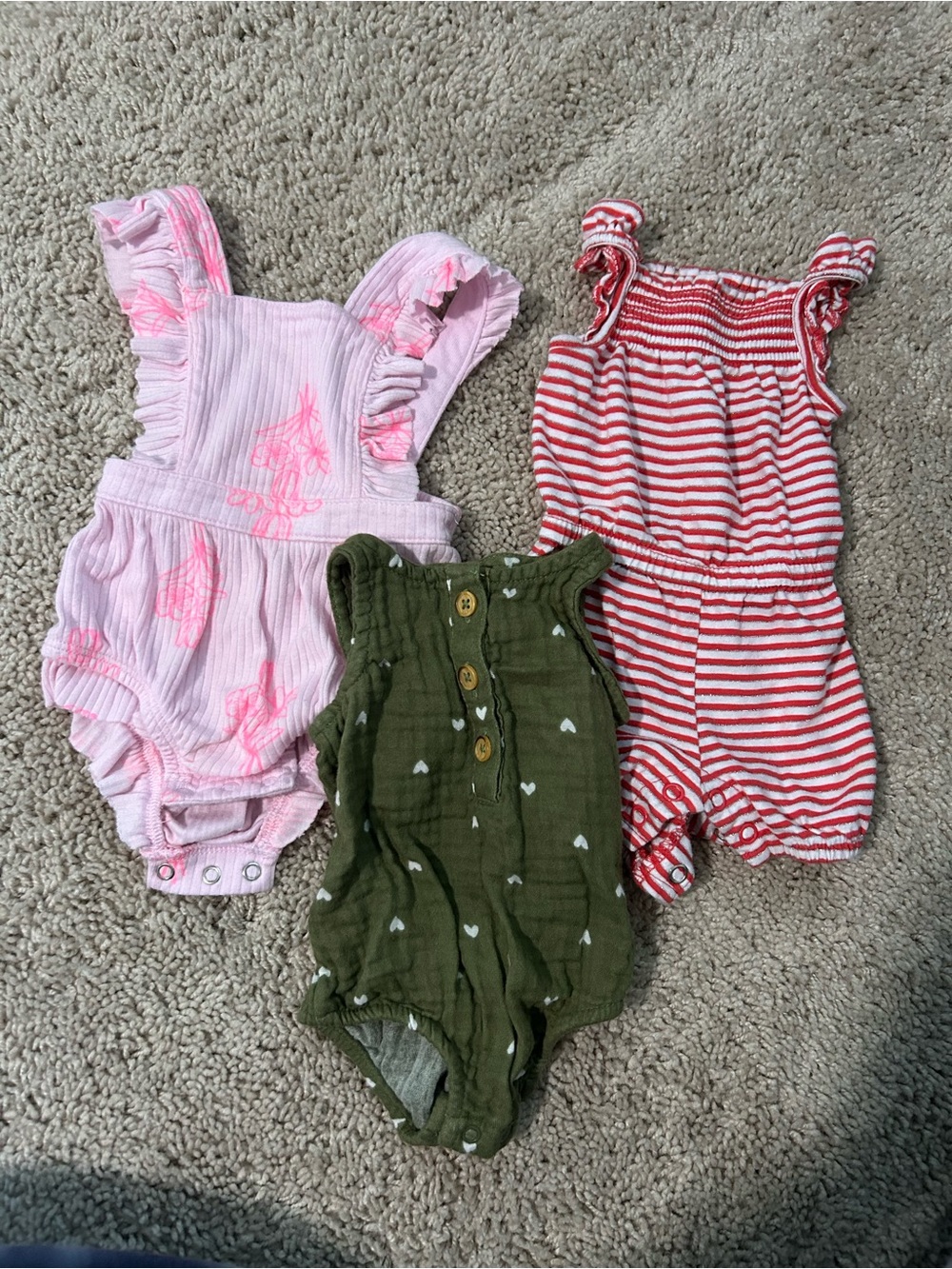 Set of 3 Newborn Baby Girl Outfits